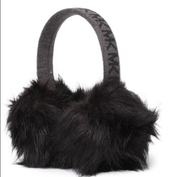 1 LEFT! Black-Michael Kors Faux Fur Earmuffs - Picture 1 of 4